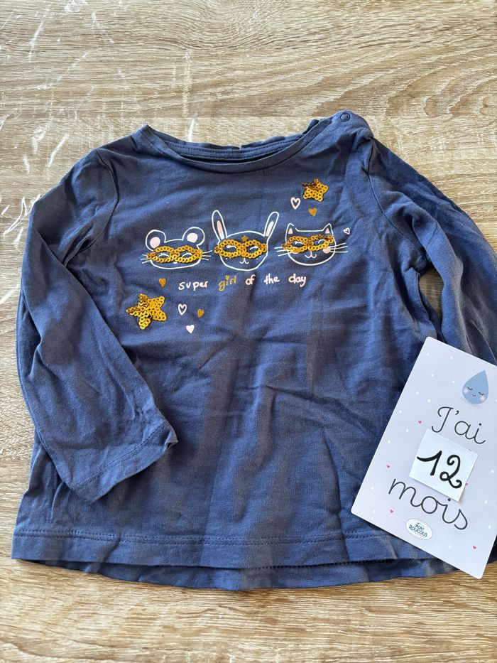 Tee shirt super souris/chat IN Extenso t.12m