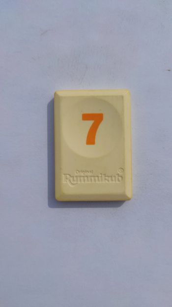 Tuile chiffre 7 sept orange pièce détachée Rummikub Le rami des chiffres 1996 hasbro #B40