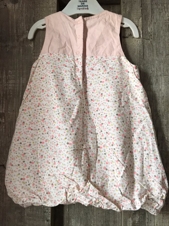 Robe bouffante rose à fleur fille 18 mois rose et blanche Lulu Castagnette - photo numéro 4