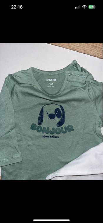 Lots de 2 t-shirt manche longue  3 mois