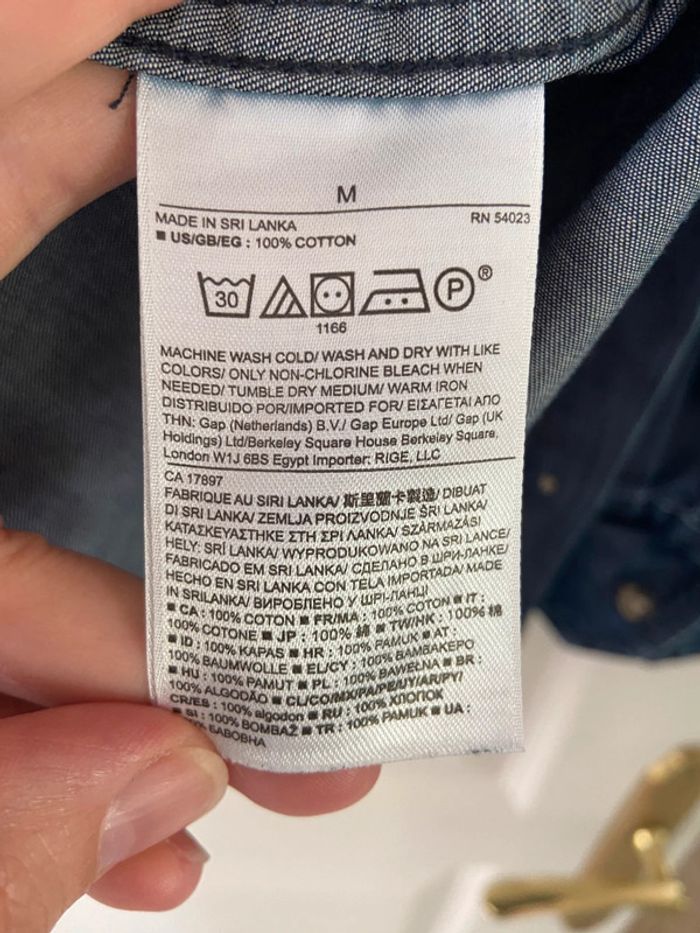 Chemise aspect denim brut bleu foncé Banana Republic taille M - photo numéro 6