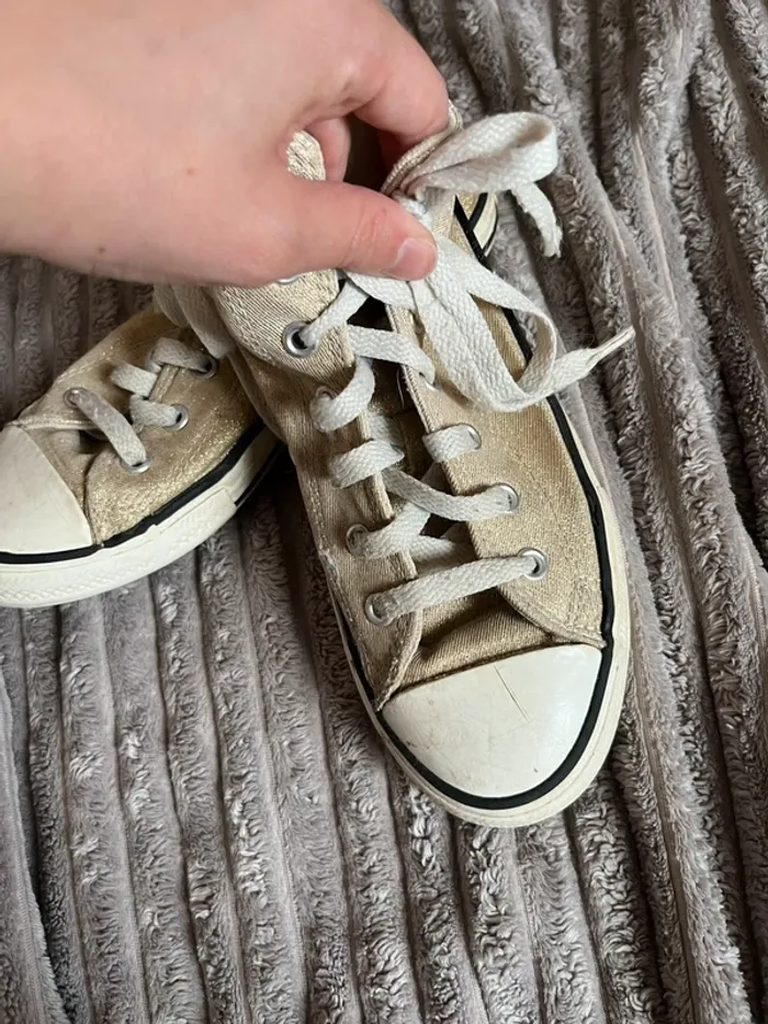 Converse Chuck Taylor All Star montantes dorées – T34 - photo numéro 2