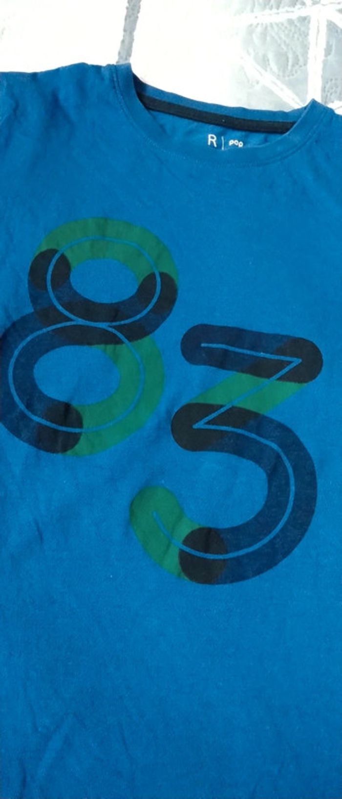 Tee t-shirt imprimé 83 bleu garçon la redoute 14 ans - photo numéro 4