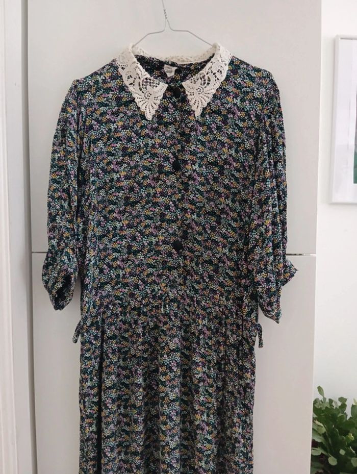 Robe vintage viscose à fleurs taille 46 - photo numéro 2