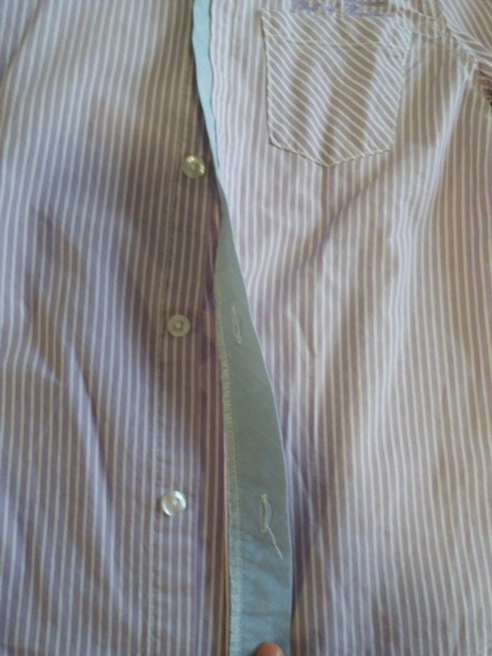 Chemise rayé tape à l'oeil mauve et blanche 6 ans - photo numéro 4