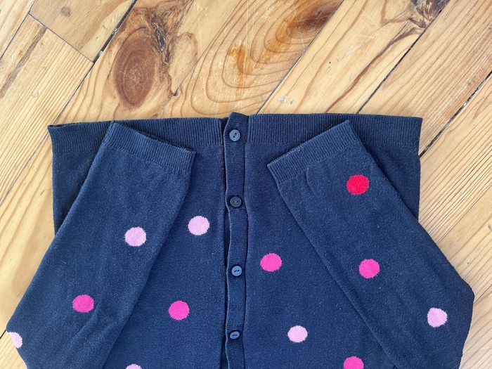 Gilet marine à pois Jacadi 6 ans - photo numéro 2