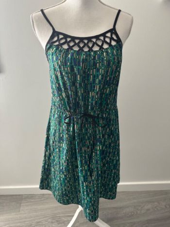 Robe bariolée bleue verte et noire Mossimo T34 XS