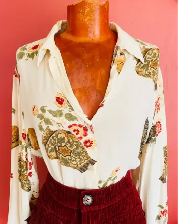 Magnifique chemise à motifs vintage