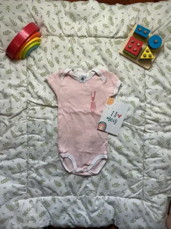 body manches courtes rose 18 mois petit bateau