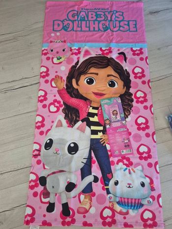 Drap de plage gabbys chat 70x140cm 