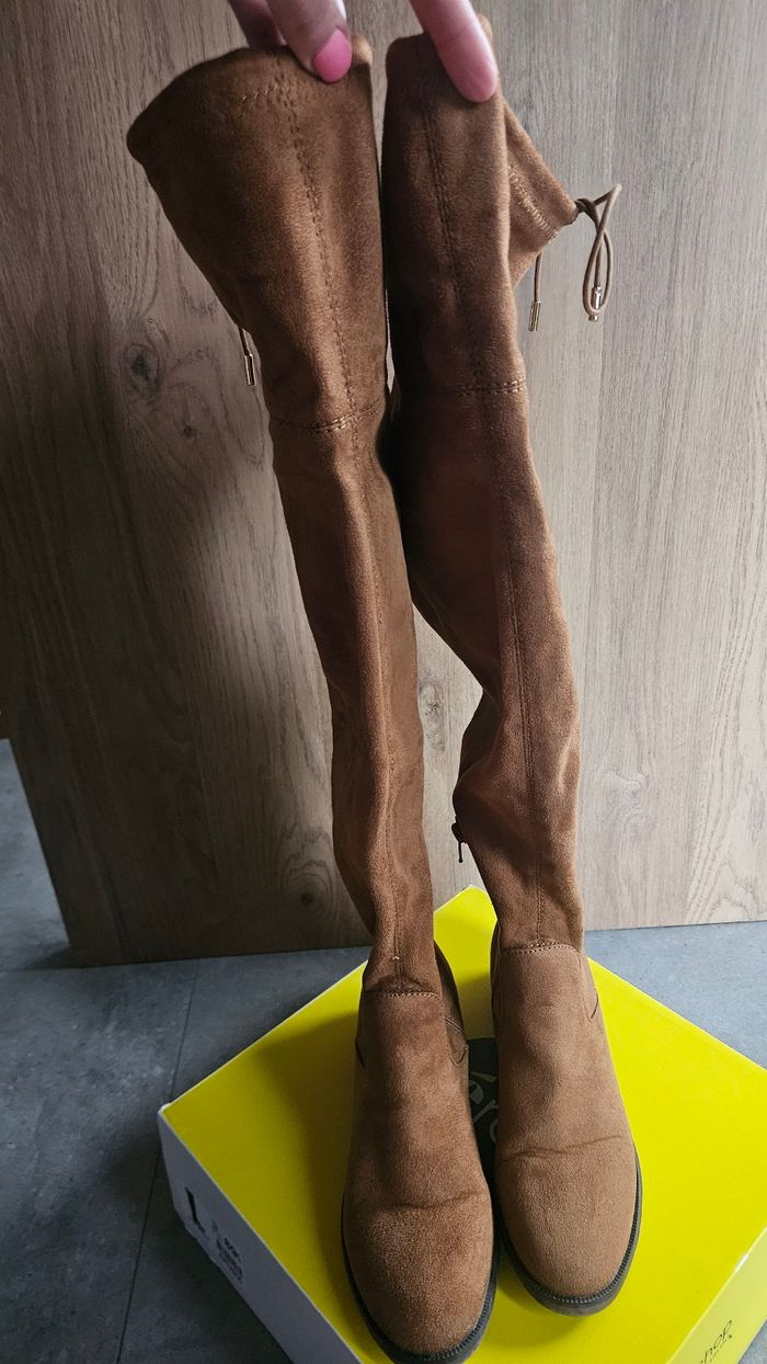 Bottes  cuissardes marron camel, pointure 38, Eram - photo numéro 5