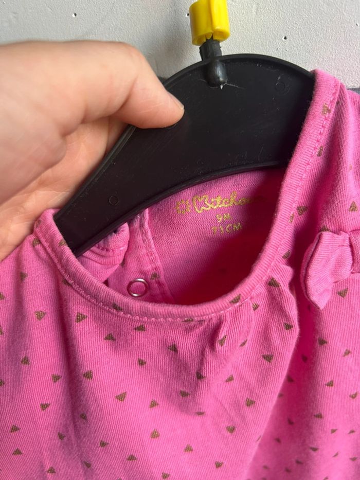 Haut manches longues fuschia motif doré - photo numéro 2