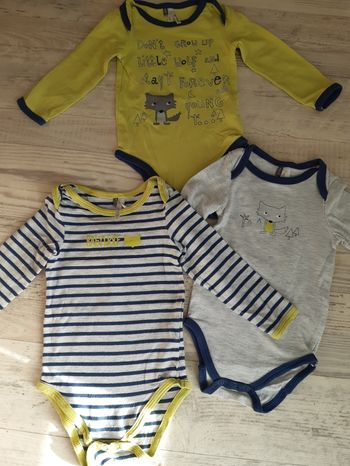 Lot de 3 body manches longues orchestra