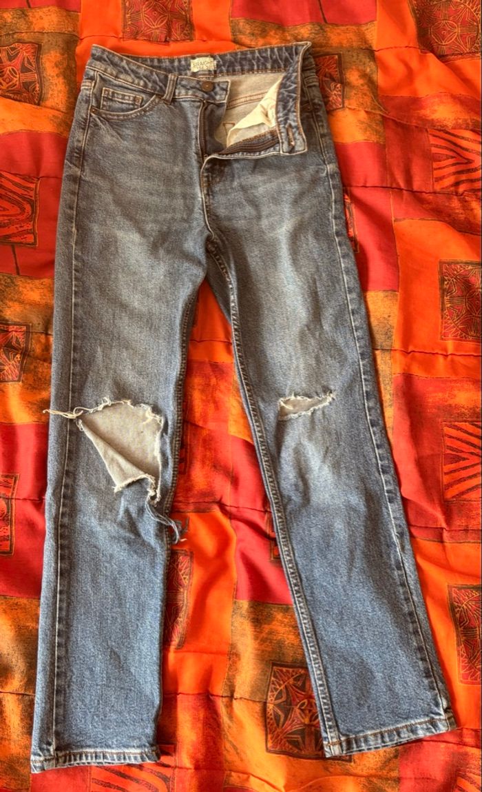 Jean bleu à trou - Taille XS - photo numéro 2