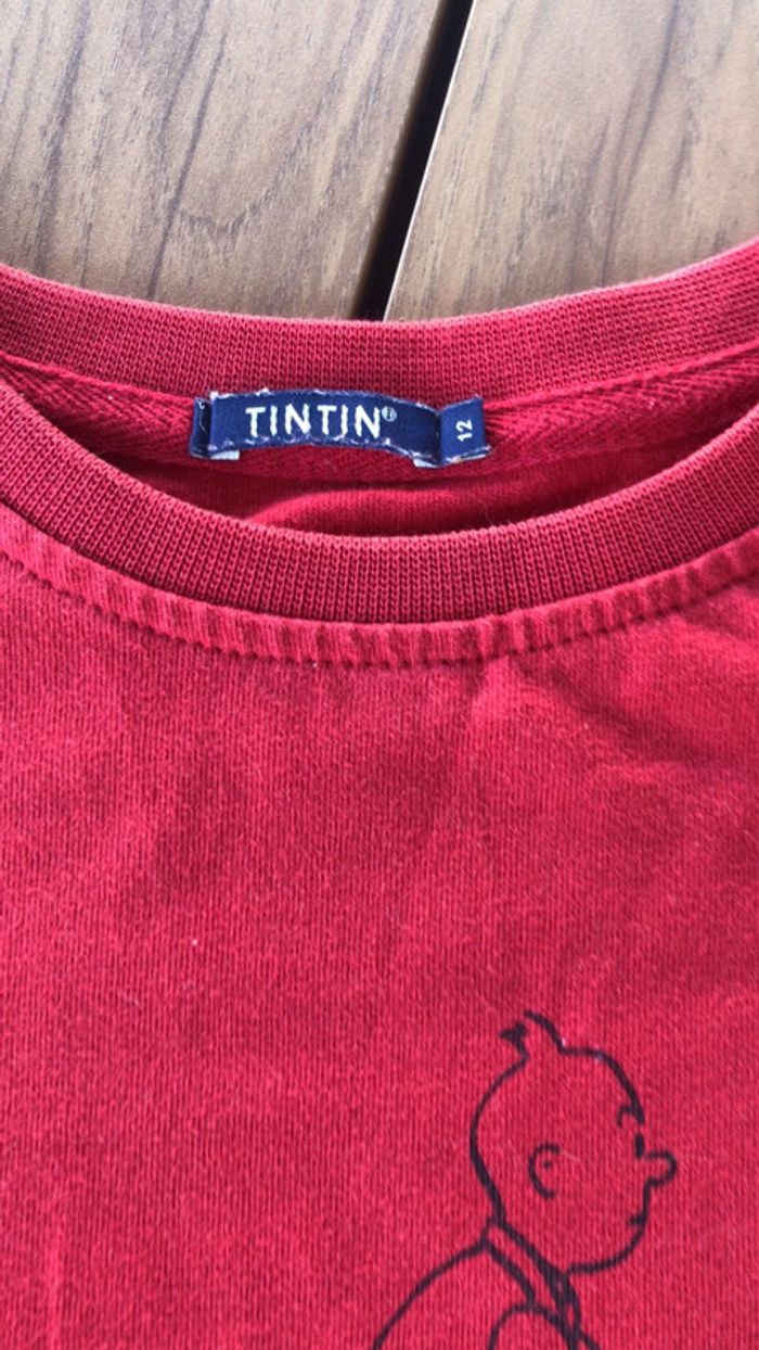 Tintin t shirt manche longue taille 12 ans - photo numéro 3