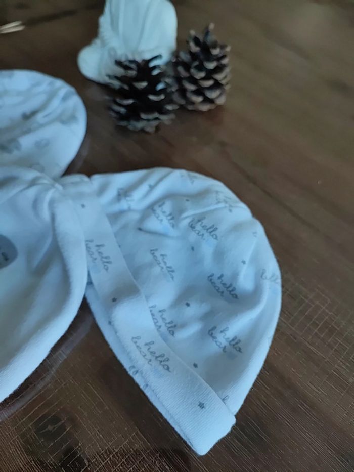 Lot de 3 petits bonnets blancs - photo numéro 4