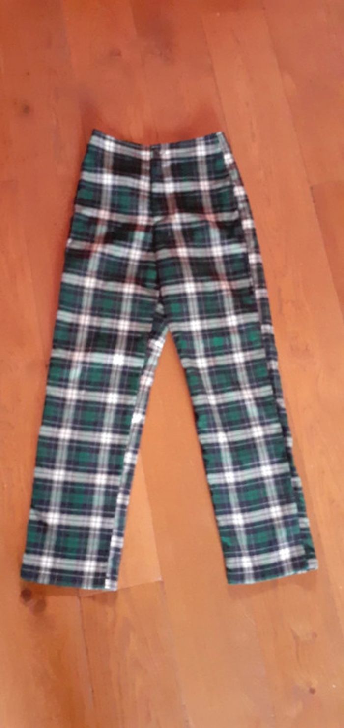 Pantalon carreaux tartan vert