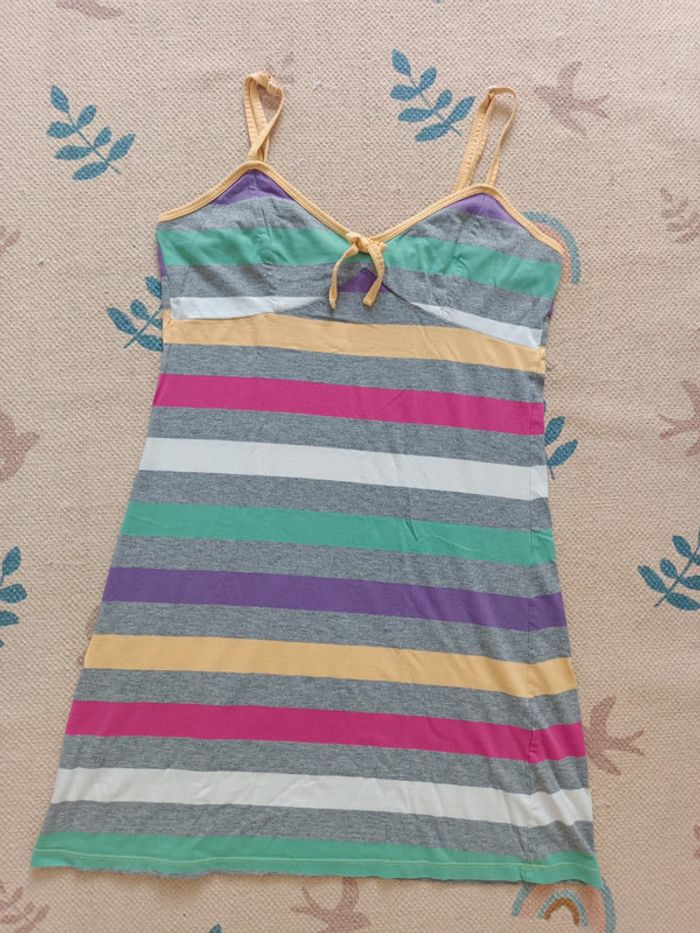 Chemise de nuit rayé multicolore débardeur S 36/38