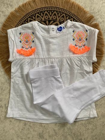 Ensemble fille blanc 18 mois