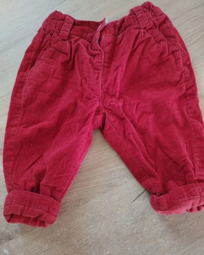 Pantalon velours rouge