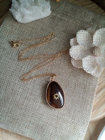 Collier réversible pierre oeil de tigre