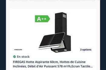 Hotte aspirante noire figeras tactile
