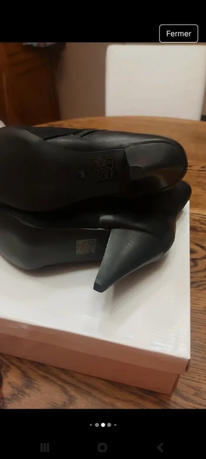 Bottine noir I love Shoes t 39 neuf talon 8,5cm - photo numéro 10