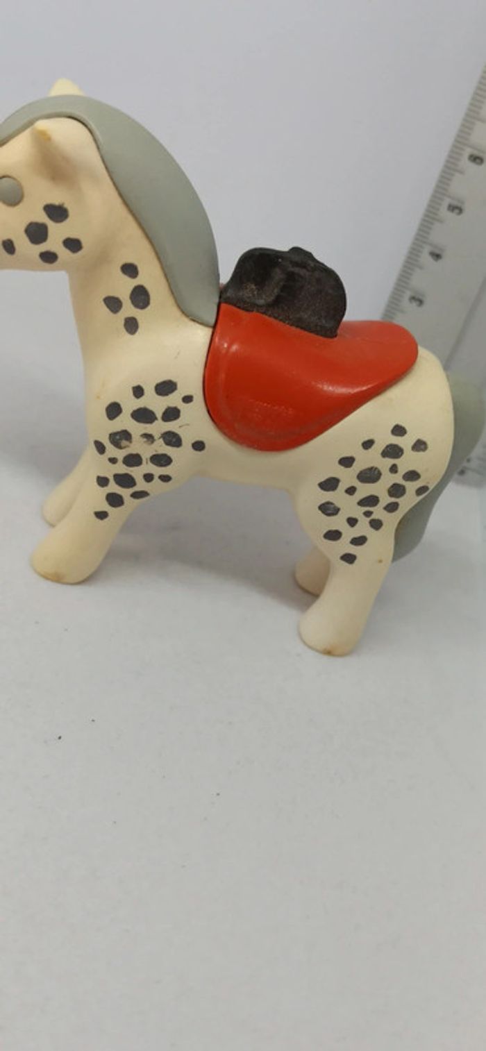 Cheval blanc avec selle marron playmobil 123 - photo numéro 6