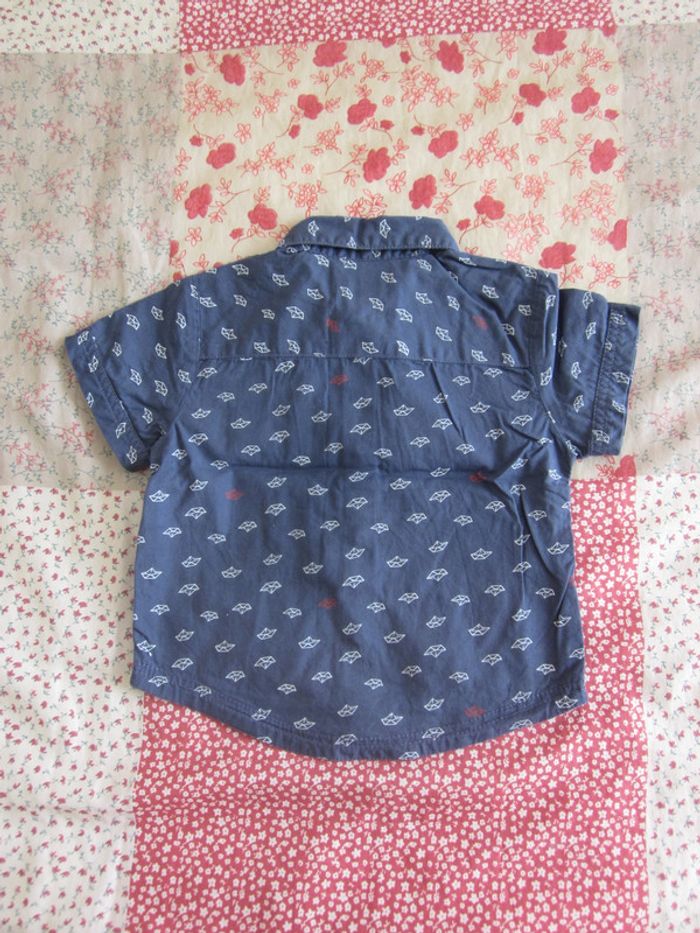 Chemise manches courtes bleue 9 mois - photo numéro 2