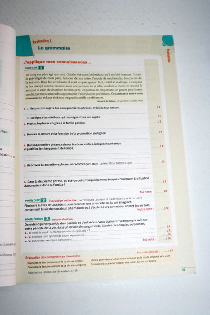 La Grammaire par les exercices 3e / Cahier de l'élève, de chez Bordas, conforme aux instructions off - photo numéro 5