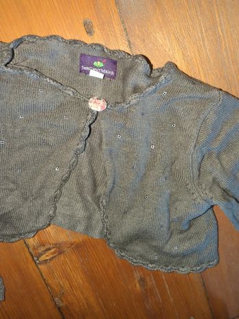 Gilet court boléro gris paillettes sergent major 6 ans