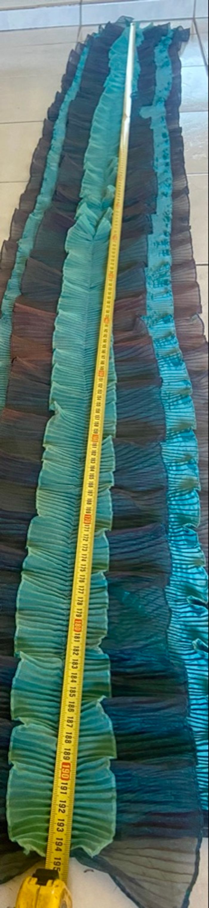 Écharpe gaufrée bleu/turquoise et verte - photo numéro 6