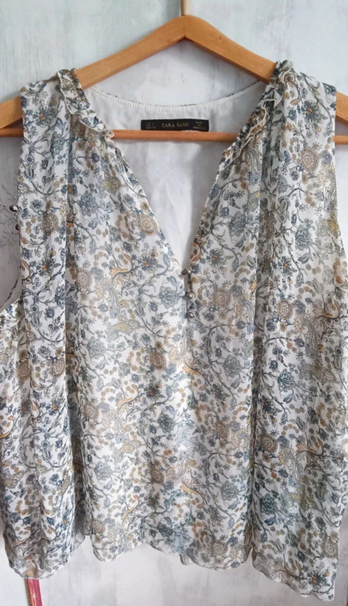 Joli haut fluide et doublé Zara basic Taille L - photo numéro 2