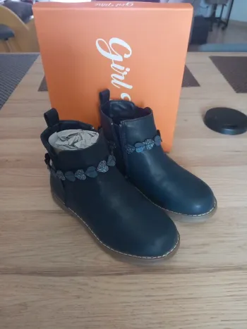 Bottines marine motif coeur
