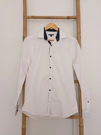 Chemise manches longues blanche unie homme taille M