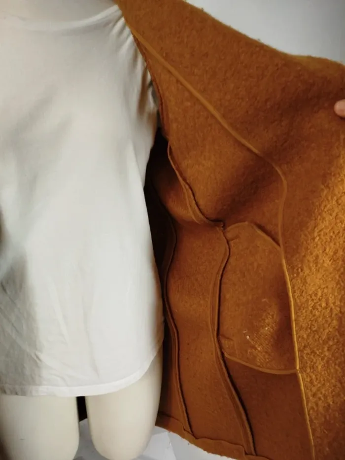 Manteau oversize moutarde - Laine mélangé Promod A264 - photo numéro 6