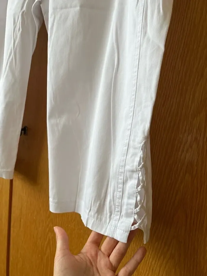 Pantacourt Blanc Femme T4 - photo numéro 6
