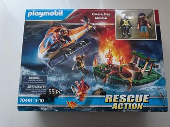 Playmobil hélicoptère bateau de sauvetage neuf