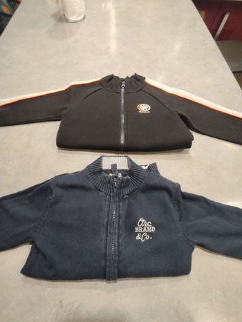 Lot de 2 gilets zippés enfant garçon – Taille 4 ans