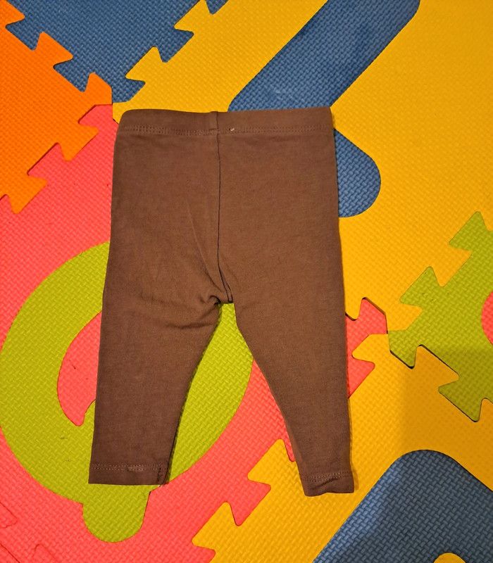 Lot 2 legging marron blanc, pat et ripaton, taille 3 mois (60 cm) - photo numéro 6