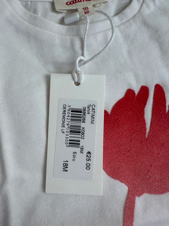 T-shirt blanc Catimini taille 18 mois - photo numéro 4