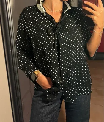 Sublime chemise à pois parisienne - Zara - M - très bon état à part les manches
