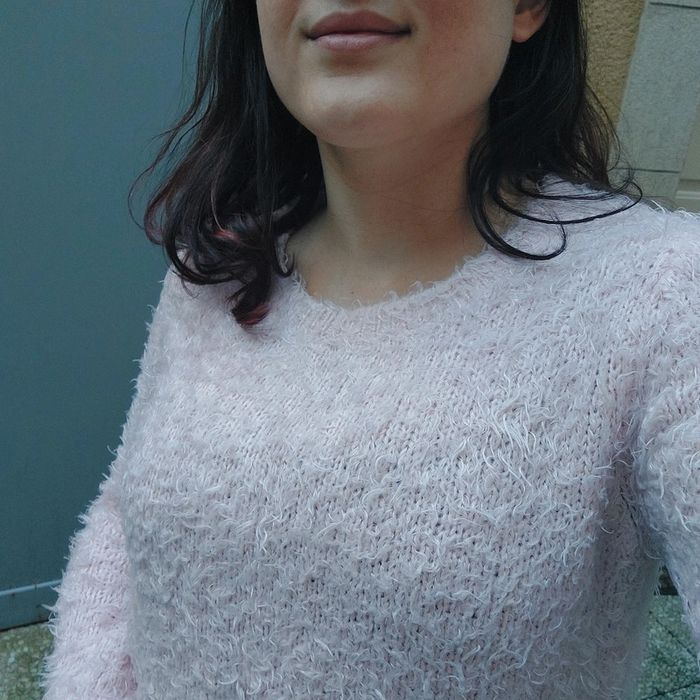Pull pilou rose pâle pour taille M - photo numéro 2