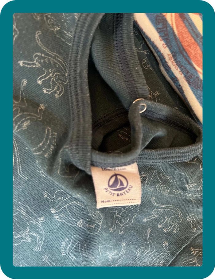 Lot 3 pyjamas coton fermeture arrière 18 mois - Petit Bateau - photo numéro 11