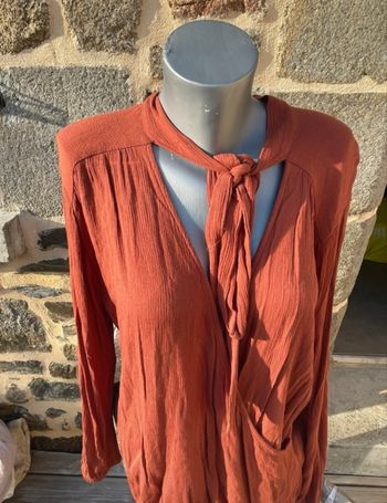 Blouse col lavallière teracotta - Stillwater neuve 