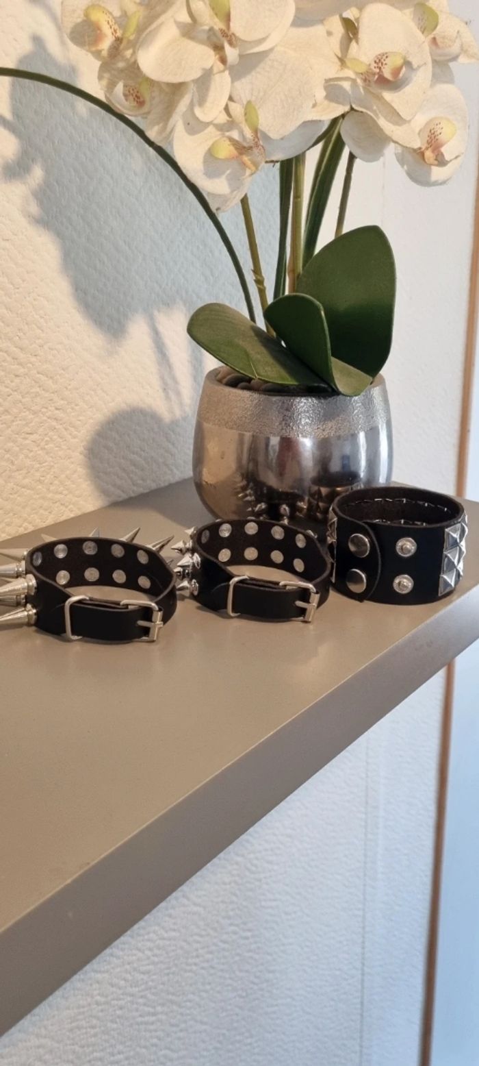 Lots de 3 bracelet cloutée punk gothique rock neuve! - photo numéro 3