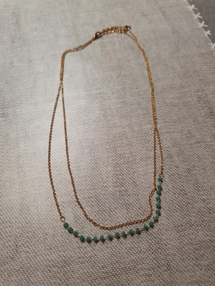 Collier doré menthe - photo numéro 2