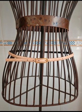 Ceinture effet peau de serpent beige 80cm