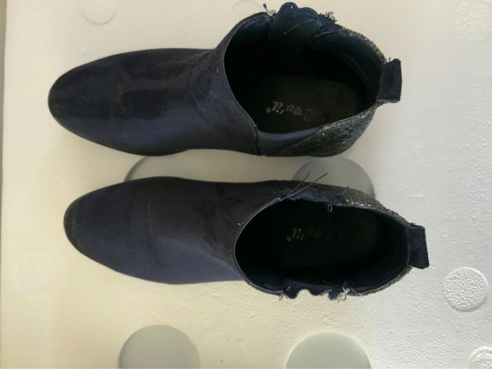 Bottines velours bleu marine