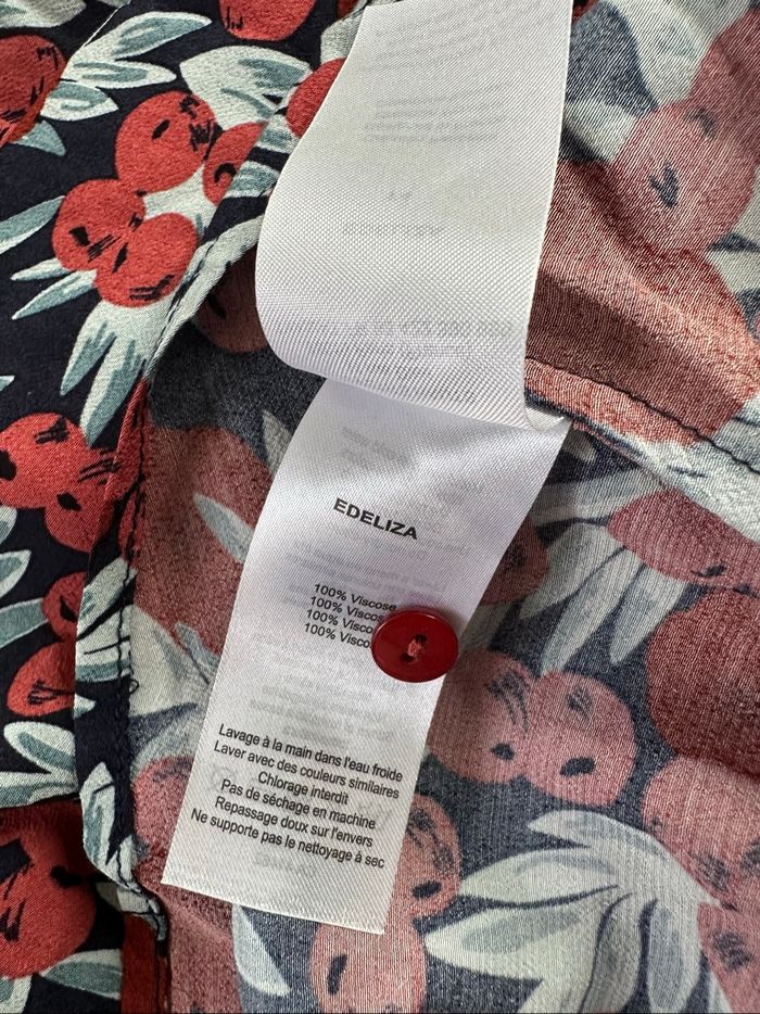 Chemisier à fleurs rose rouge bordeaux Des Petits Hauts T42 XL - photo numéro 10